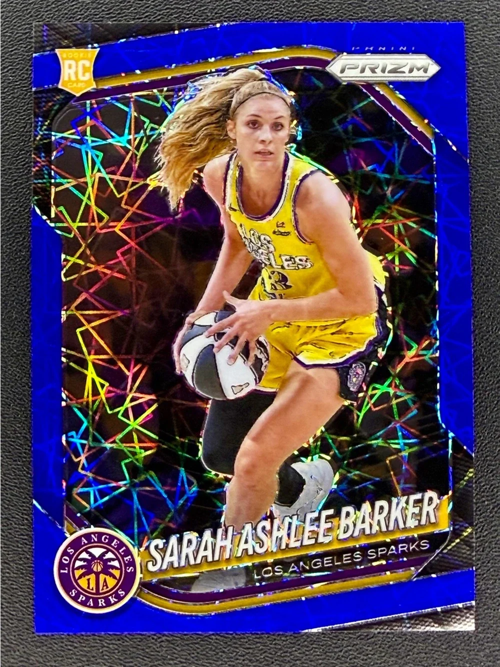 2025 Panini Prizm WNBA 31 Sarah Ashlee Barker Rookie RC Blue Laser Holo Velocity